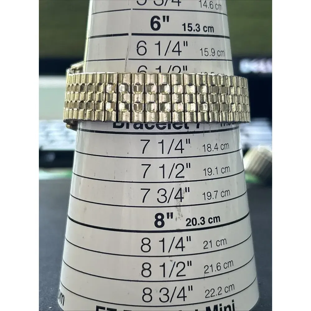 Gold Tone Black Dial Men’s Stretch Band Quartz Watch